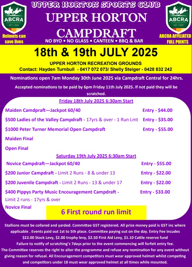UPPER HORTON CAMPDRAFT